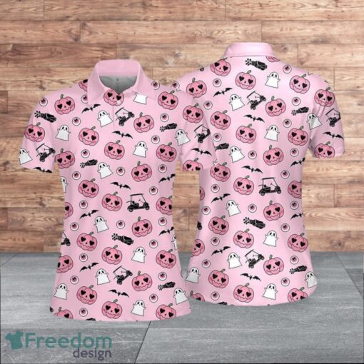 Halloween Edit Pink Pattern Halloween For Women Polo Shirt Product Photo 1