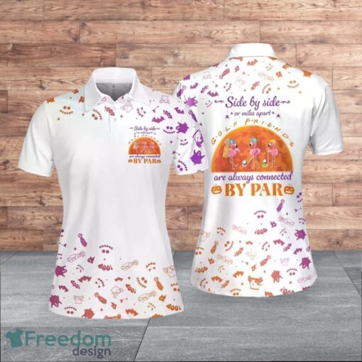 Halloween Flamingo Golf Friends Are Always Connected Golf For Women Polo Shirt Product Photo 1