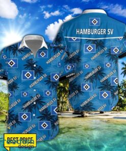 Hamburger SV 3D Hawaiian Shirt and Shorts Vinatge Tree Pattern Beach Shirt For Fans