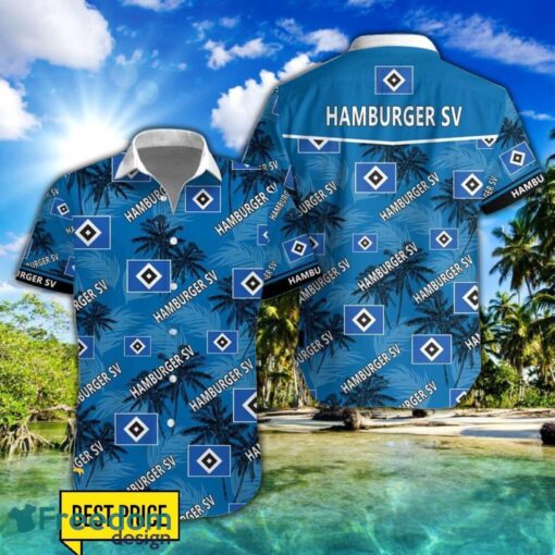 Hamburger SV 3D Hawaiian Shirt and Shorts Vinatge Tree Pattern Beach Shirt For Fans Product Photo 1