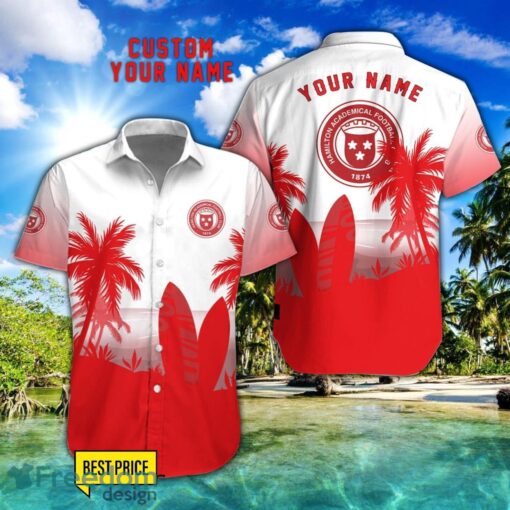 Hamilton Academical F.C. Combo Hawaiian Shirt And Shorts Surfboards Coconut Custom Name For Fans Product Photo 1