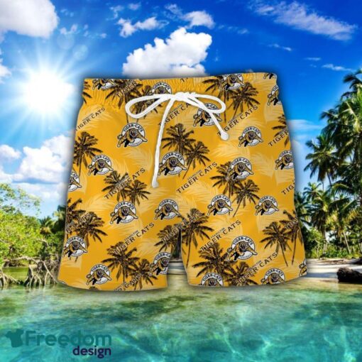 Hamilton Tiger-Cats 3D Hawaiian Shirt and Shorts Vinatge Tree Pattern Beach Shirt For Fans Product Photo 2