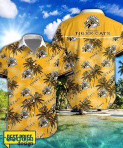 Hamilton Tiger-Cats 3D Hawaiian Shirt and Shorts Vinatge Tree Pattern Beach Shirt For Fans