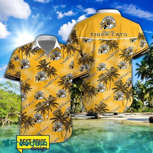 Hamilton Tiger-Cats 3D Hawaiian Shirt and Shorts Vinatge Tree Pattern Beach Shirt For Fans Product Photo 1