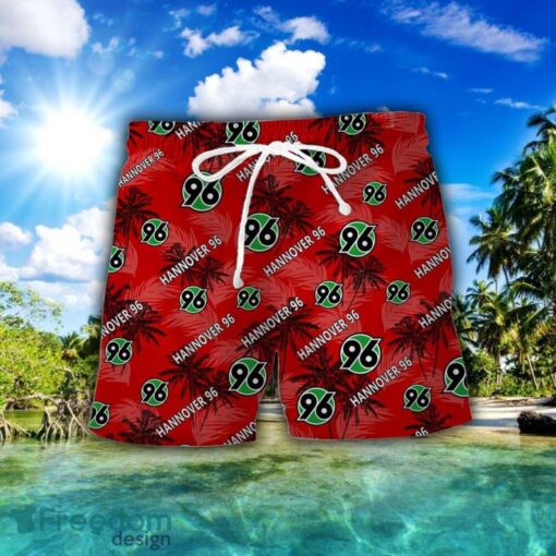 Hannover 96 3D Hawaiian Shirt and Shorts Vinatge Tree Pattern Beach Shirt For Fans Product Photo 2