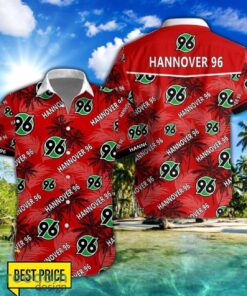 Hannover 96 3D Hawaiian Shirt and Shorts Vinatge Tree Pattern Beach Shirt For Fans