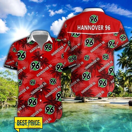 Hannover 96 3D Hawaiian Shirt and Shorts Vinatge Tree Pattern Beach Shirt For Fans Product Photo 1