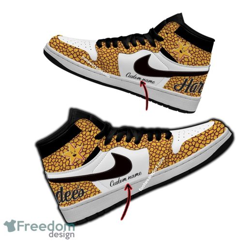 HARDEE'S Air Jordan Hightop Shoes Personalized Crocodile Skin Pattern Gift For Men Women Fans - HARDEE'S Air Jordan Hightop Shoes Personalized Design 1