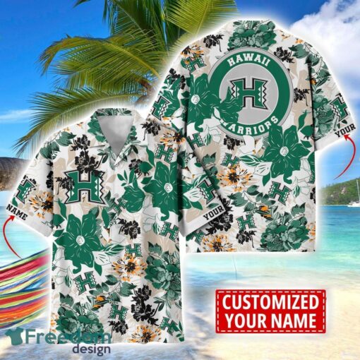 Hawaii Rainbow Warriors Aloha 3D Hawaiian Shirt Flower Sport Team Beach Shirt Custom Name Product Photo 1