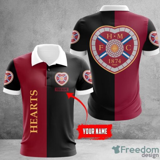 Heart of Midlothian FC 3D Polo Shirt Gift For Men Sport Golf Polo Shirt Custom Name Product Photo 1