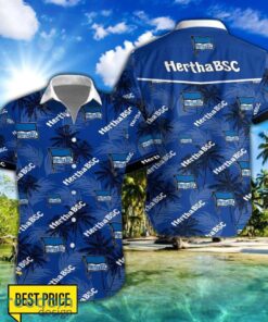 Hertha BSC 3D Hawaiian Shirt and Shorts Vinatge Tree Pattern Beach Shirt For Fans