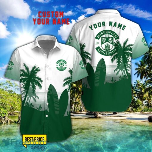 Hibernian F.C. Combo Hawaiian Shirt And Shorts Surfboards Coconut Custom Name For Fans Product Photo 1