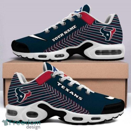 Houston Texans Custom Name NFL Striped Pattern Air Cushion Sneakers Product Photo 1