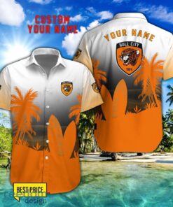 Hull City Combo Hawaiian Shirt And Shorts Surfboards Coconut Custom Name For Fans