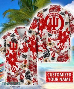 Indiana Hoosiers Aloha 3D Hawaiian Shirt Flower Sport Team Beach Shirt Custom Name