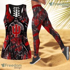 Indiana Hoosiers NCAA Personalized Combo Hollow Tanktop And Leggings Gift For Women