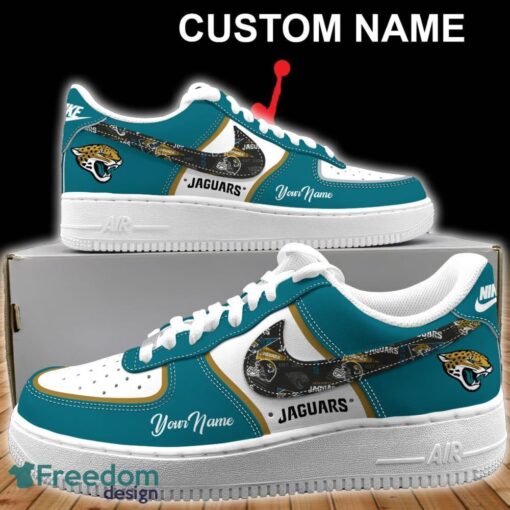 Jacksonville Jaguars NFL Air Force 1 Shoes For Men Women Fans Gift AF1 Sneaker Custom Name - Jacksonville Jaguars Personalized NFL Air Force 1 Shoes_1