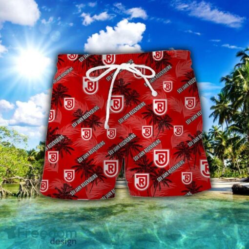 Jahn Regensburg 3D Hawaiian Shirt and Shorts Vinatge Tree Pattern Beach Shirt For Fans Product Photo 2