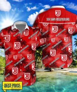 Jahn Regensburg 3D Hawaiian Shirt and Shorts Vinatge Tree Pattern Beach Shirt For Fans