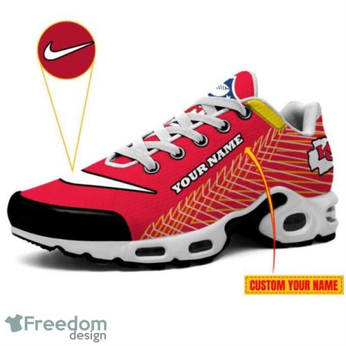 Kansas City Chiefs Logo Custom Name Striped Pattern Air Cushion Sneakers Product Photo 3