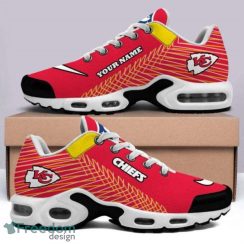 Kansas City Chiefs Logo Custom Name Striped Pattern Air Cushion Sneakers Product Photo 1