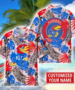 Kansas Jayhawks Aloha Hawaiian Shirt Custom Name Summer Gift Holiday Team Shirt