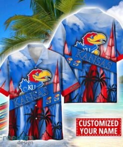 Kansas Jayhawks Hawaii Shirt Custom Name Sports Team Beach Shirt