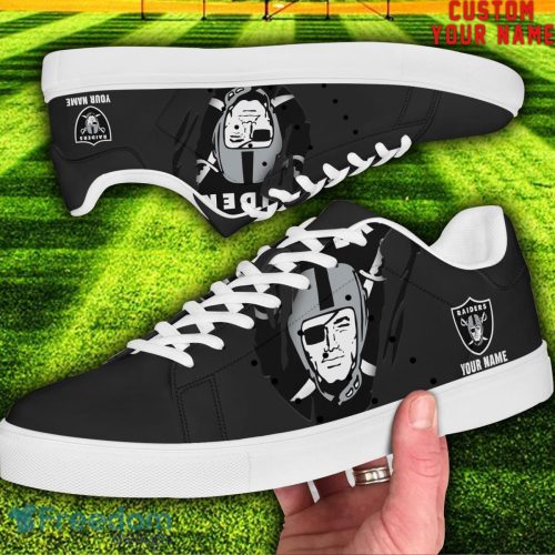 Las Vegas Raiders NFL Custom Name Unique Gift Low Top Skate Shoes Gifts For Fans Product Photo 2