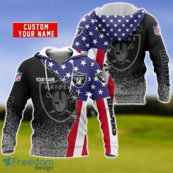 Las Vegas Raiders US Flag 3D Hoodie For Sport Fans Custom Name