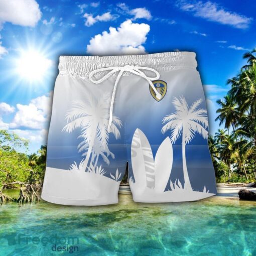 Leeds United F.C Combo Hawaiian Shirt And Shorts Surfboards Coconut Custom Name For Fans Product Photo 2