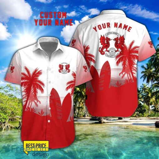 Leyton Orient Combo Hawaiian Shirt And Shorts Surfboards Coconut Custom Name For Fans Product Photo 1