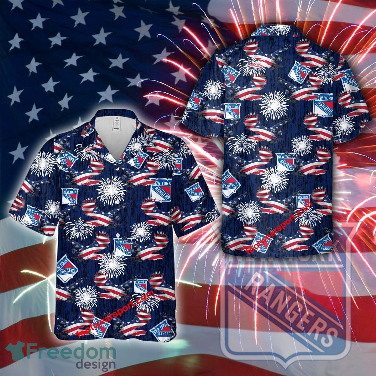 Limited NHL New York Rangers Memory Eagle Pattern Fans AOP Hawaiian Shirt Independence Day - Limited NHL New York Rangers Memory Eagle Pattern Fans AOP Hawaiian Shirt Independence Day