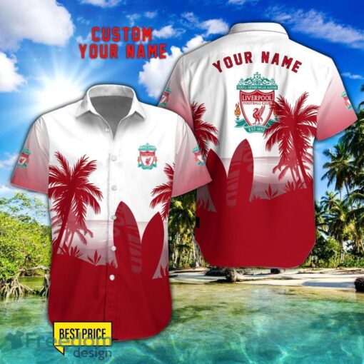 Liverpool F.C Combo Hawaiian Shirt And Shorts Surfboards Coconut Custom Name For Fans Product Photo 1