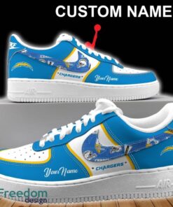 Los Angeles Chargers NFL Air Force 1 Shoes For Men Women Fans Gift AF1 Sneaker Custom Name - Los Angeles Chargers Personalized NFL Air Force 1 Shoes_1