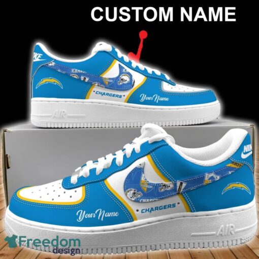 Los Angeles Chargers NFL Air Force 1 Shoes For Men Women Fans Gift AF1 Sneaker Custom Name - Los Angeles Chargers Personalized NFL Air Force 1 Shoes_1