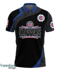 Los Angeles Clippers Style NBA Basketball Team Black 3D Polo Shirt Product Photo 2