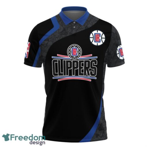 Los Angeles Clippers Style NBA Basketball Team Black 3D Polo Shirt Product Photo 2