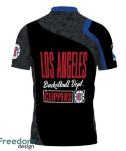 Los Angeles Clippers Style NBA Basketball Team Black 3D Polo Shirt Product Photo 3