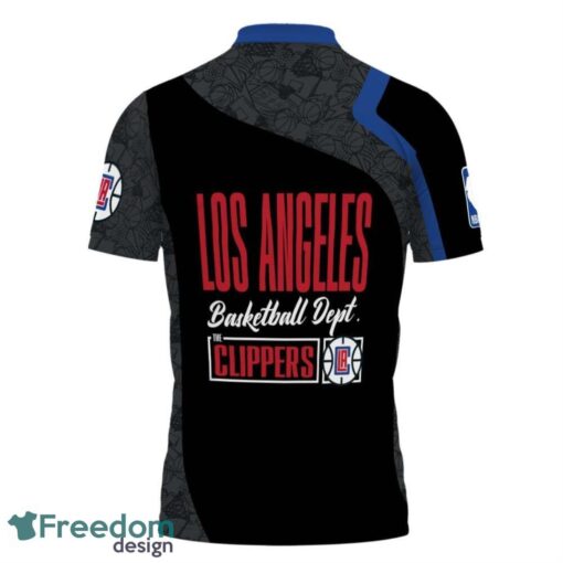 Los Angeles Clippers Style NBA Basketball Team Black 3D Polo Shirt Product Photo 3