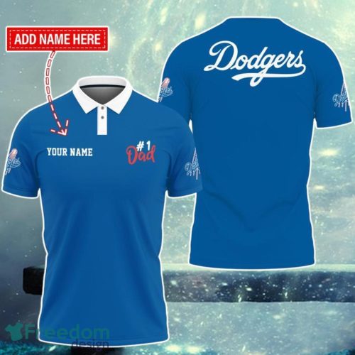 Los Angeles Dodgers Best Dad Wonderful Gift For Father's Day Custom Name Polo Shirt Product Photo 1