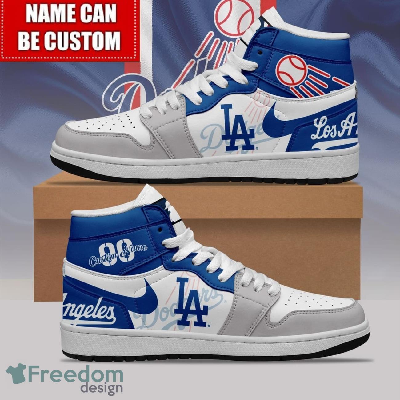 Los Angeles Dodgers Custom Name Number Limited Air Jordan Hightop Shoes Men Women Gift image Los Angeles Dodgers Custom Name Number Limited Air Jordan Hightop Shoes Men Women Gift Product Photo 1