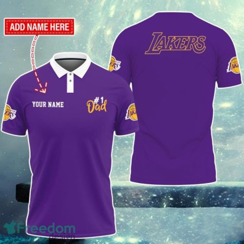 Los Angeles Lakers Best Dad Wonderful Gift For Father's Day Custom Name Polo Shirt Product Photo 1