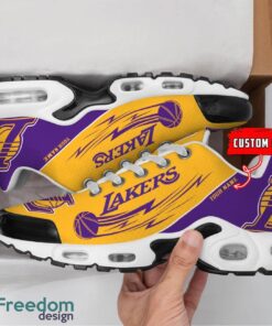 Los Angeles Lakers NBA Air Cushion Sports Shoes Custom Name TN Sneakers For Fans Product Photo 2