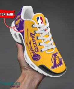 Los Angeles Lakers NBA Air Cushion Sports Shoes Custom Name TN Sneakers For Fans Product Photo 1