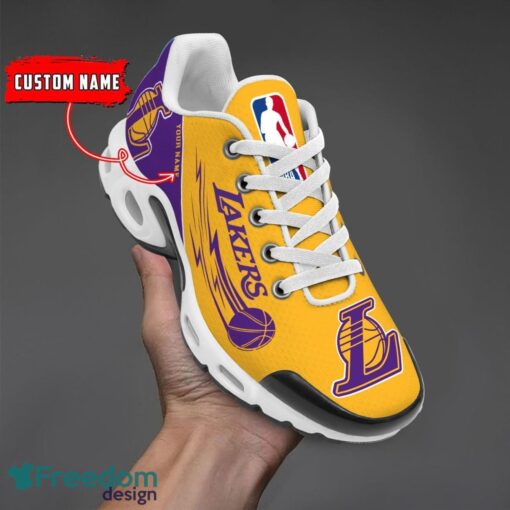 Los Angeles Lakers NBA Air Cushion Sports Shoes Custom Name TN Sneakers For Fans Product Photo 1