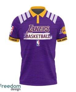 Los Angeles Lakers Style NBA Basketball Team 3D Polo Shirt Product Photo 2