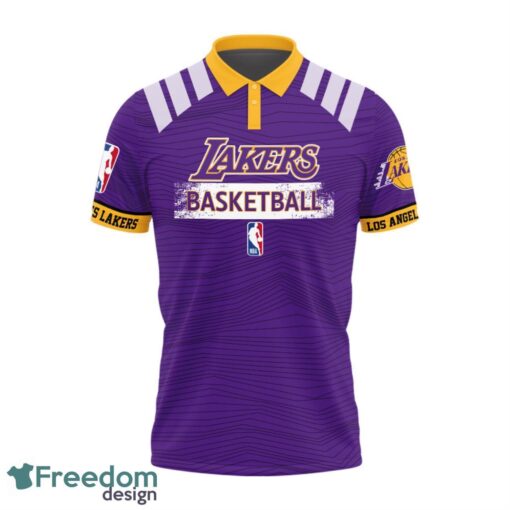 Los Angeles Lakers Style NBA Basketball Team 3D Polo Shirt Product Photo 2