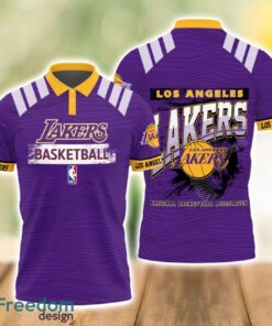 Los Angeles Lakers Style NBA Basketball Team 3D Polo Shirt Product Photo 1