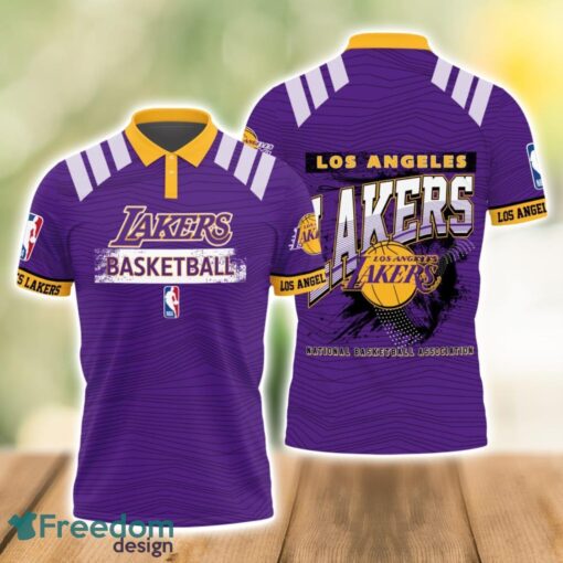 Los Angeles Lakers Style NBA Basketball Team 3D Polo Shirt Product Photo 1