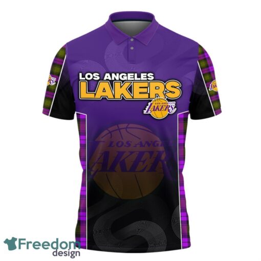 Los Angeles Lakers Style NBA Basketball Team Black 3D Polo Shirt new Designs For Fans Product Photo 2